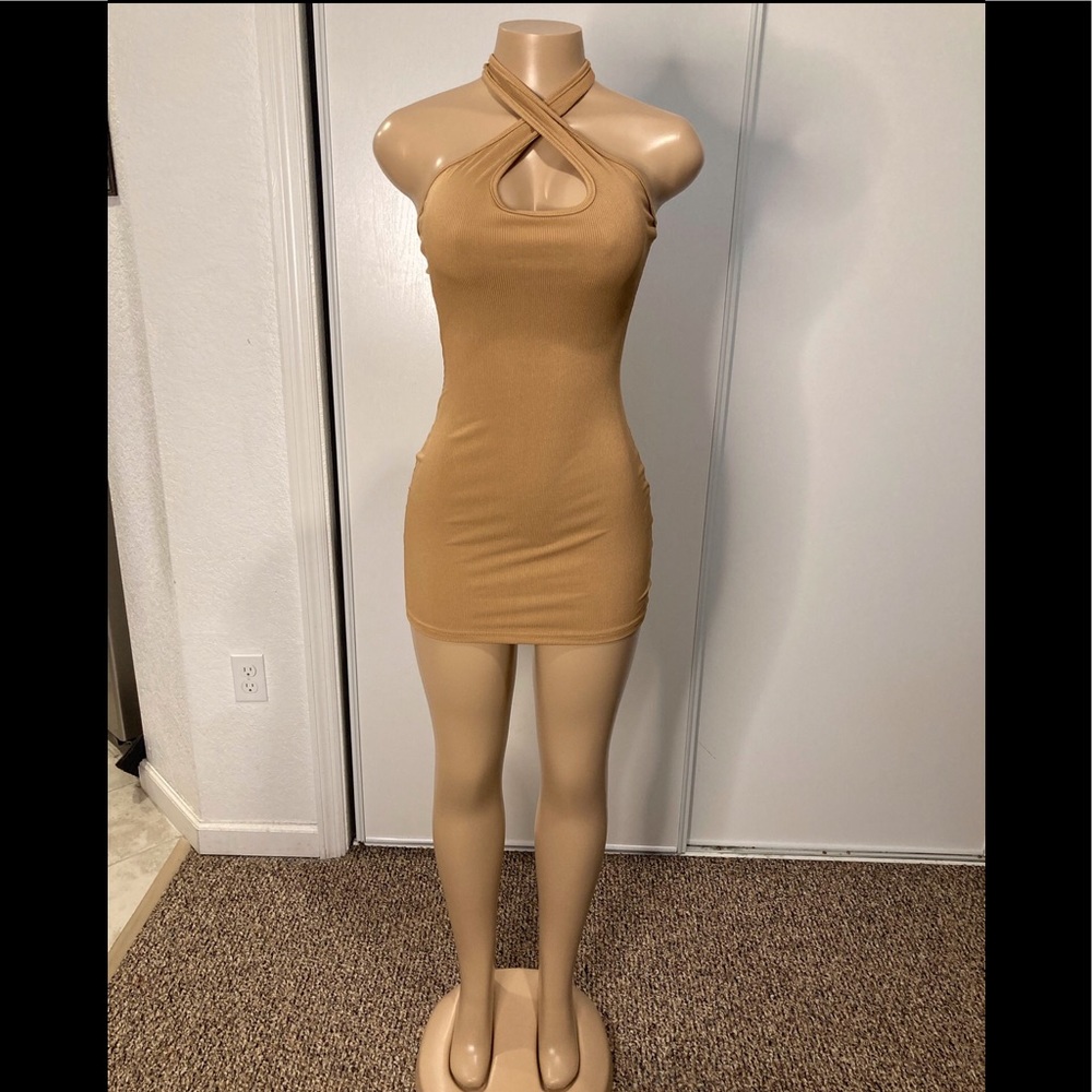 Brown Keyhole Dress